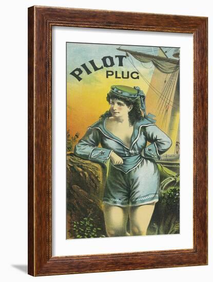 Pilot Plug Brand Tobacco Label-Lantern Press-Framed Art Print