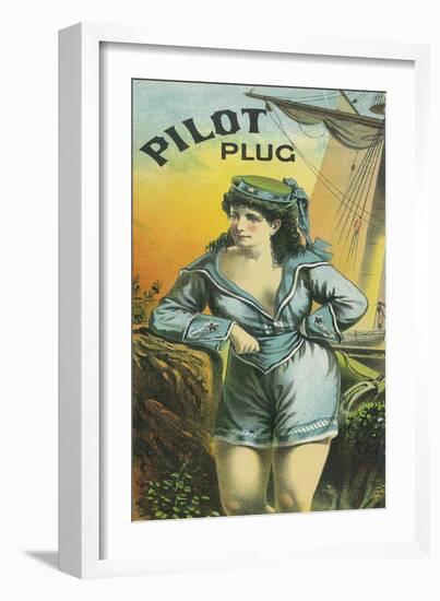 Pilot Plug Brand Tobacco Label-Lantern Press-Framed Art Print