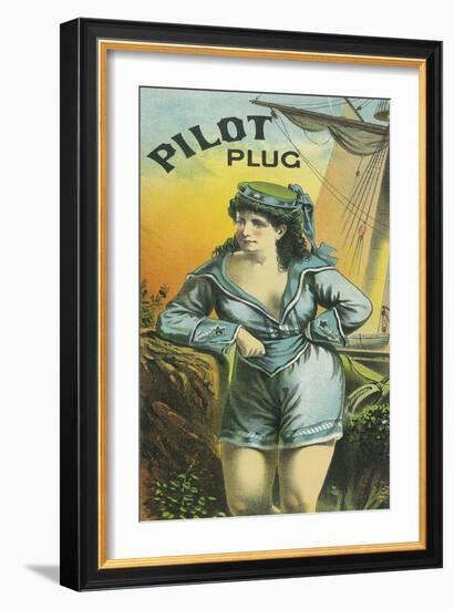 Pilot Plug Brand Tobacco Label-Lantern Press-Framed Art Print