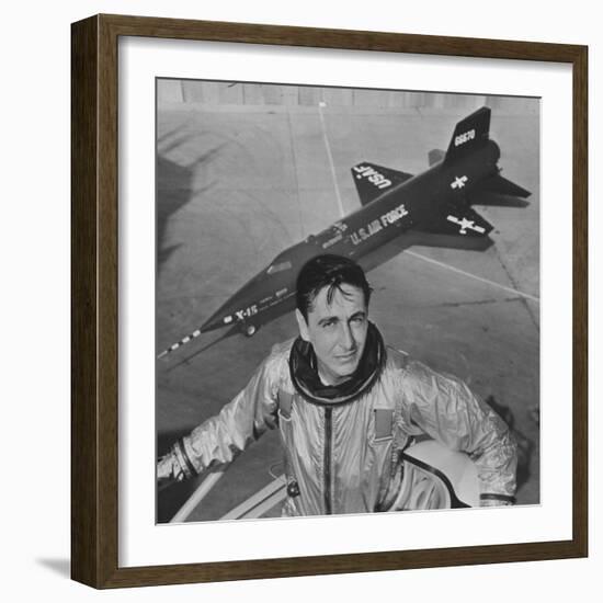 Pilot Scott Crossfield Standing in Front of the X-15-Allan Grant-Framed Photographic Print