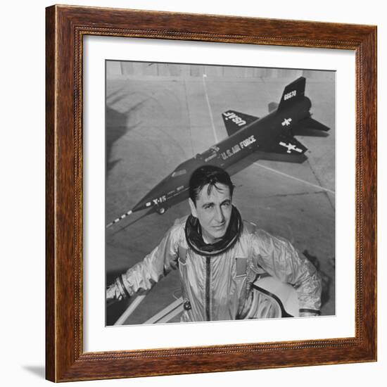 Pilot Scott Crossfield Standing in Front of the X-15-Allan Grant-Framed Photographic Print
