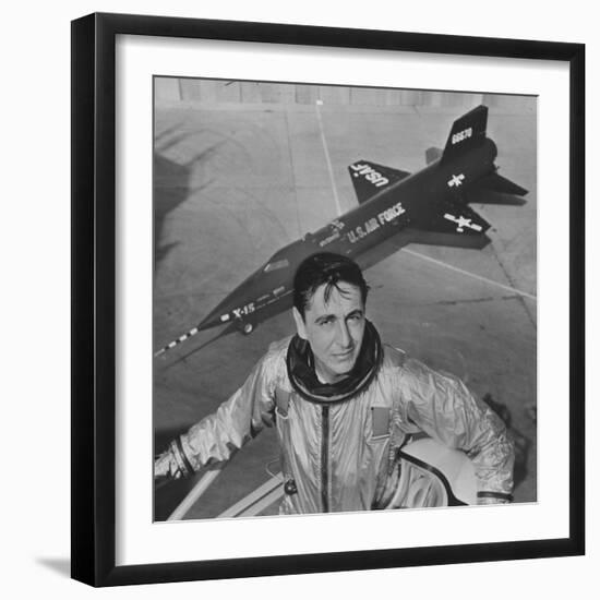 Pilot Scott Crossfield Standing in Front of the X-15-Allan Grant-Framed Photographic Print