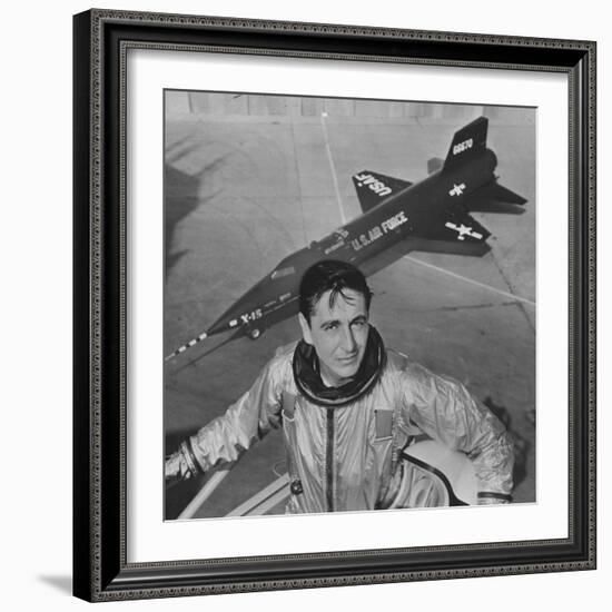 Pilot Scott Crossfield Standing in Front of the X-15-Allan Grant-Framed Photographic Print