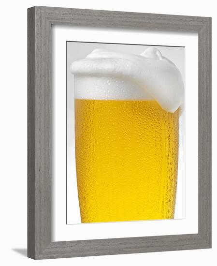 Pils with Head of Foam in Glass with Condensation-null-Framed Photographic Print