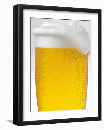 Pils with Head of Foam in Glass with Condensation-null-Framed Photographic Print