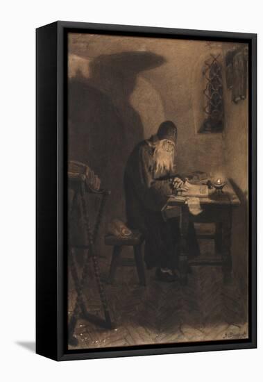 Pimen, Illustration to the Drama Boris Godunov by A. Pushkin-Viktor Mikhaylovich Vasnetsov-Framed Premier Image Canvas