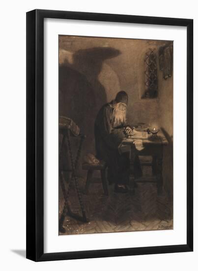 Pimen, Illustration to the Drama Boris Godunov by A. Pushkin-Viktor Mikhaylovich Vasnetsov-Framed Giclee Print