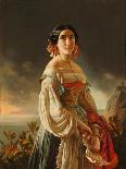 Portrait of Princess Lina Gagarina, 1847-Pimen Nikitich Orlov-Framed Giclee Print