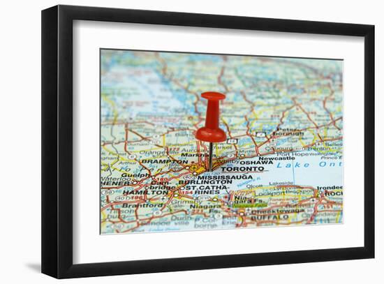 Pin Pointing At Toronto Canada-null-Framed Art Print