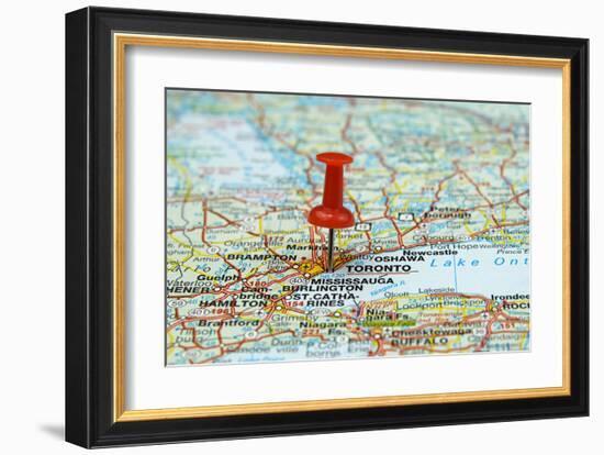 Pin Pointing At Toronto Canada-null-Framed Art Print