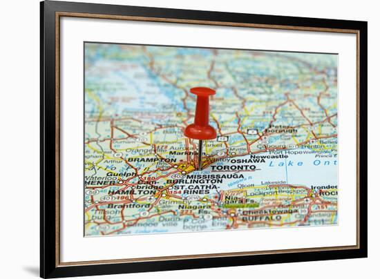 Pin Pointing At Toronto Canada-null-Framed Art Print