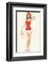 Pin Up Girl December c.1940s-Alberto Vargas-Framed Giclee Print