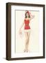 Pin Up Girl December c.1940s-Alberto Vargas-Framed Giclee Print