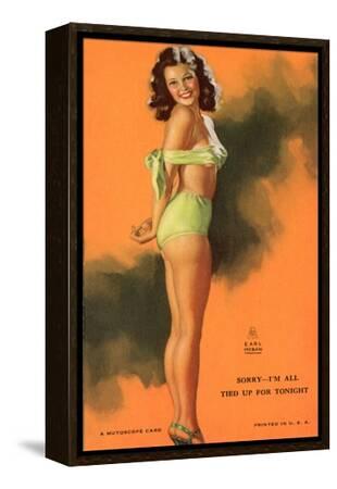 1940s Pin-Up Girl In the Red Bathing Suit Picture Poster Print Art 