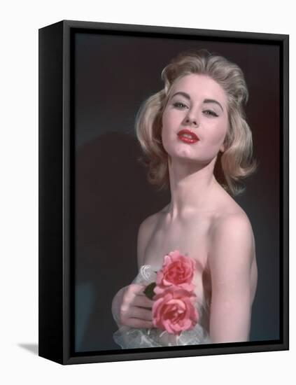 Pin-Up with Roses-Charles Woof-Framed Premier Image Canvas