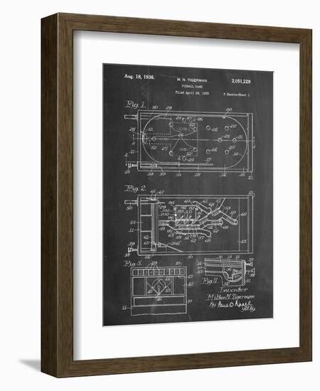 Pinball Machine Patent-null-Framed Art Print