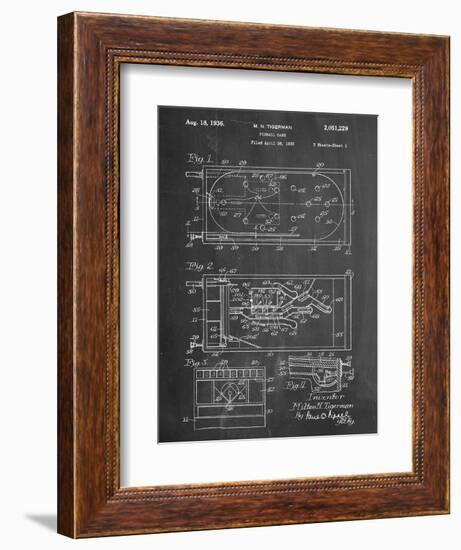 Pinball Machine Patent-null-Framed Art Print