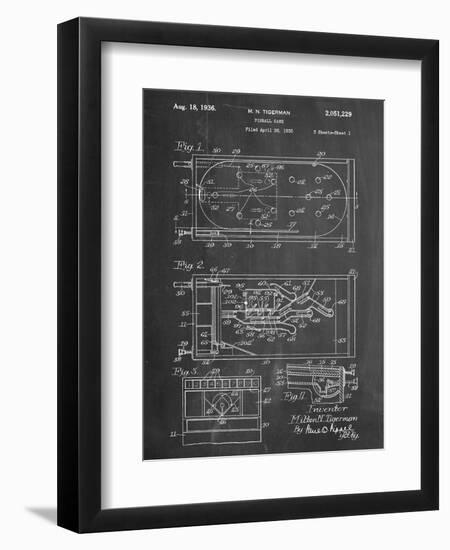 Pinball Machine Patent-null-Framed Art Print