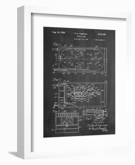 Pinball Machine Patent-null-Framed Art Print