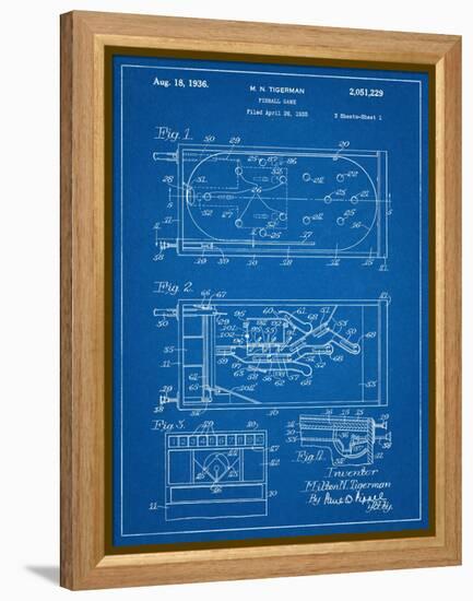 Pinball Machine Patent-null-Framed Stretched Canvas