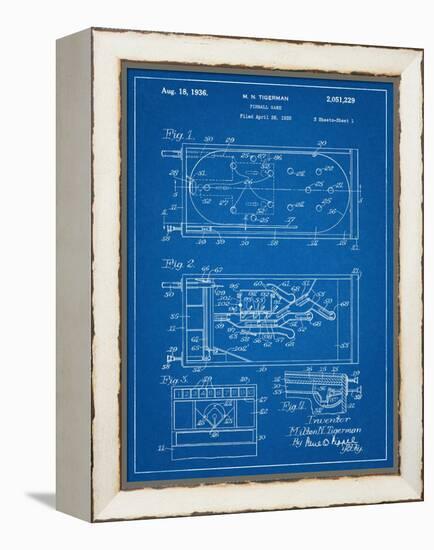 Pinball Machine Patent-null-Framed Stretched Canvas