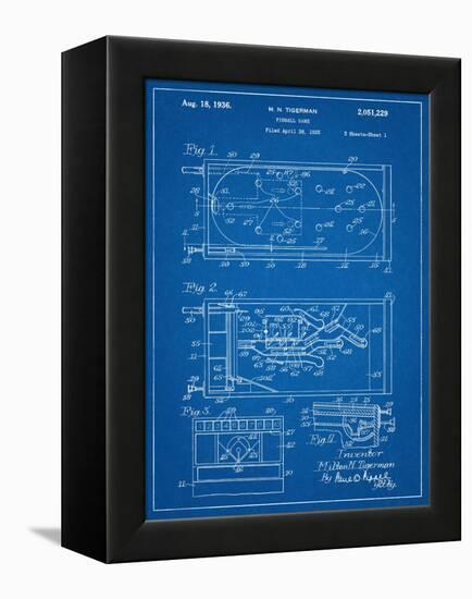 Pinball Machine Patent-null-Framed Stretched Canvas