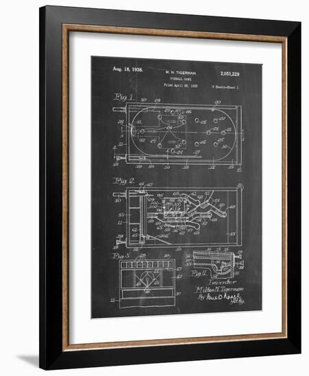 Pinball Machine Patent-null-Framed Art Print