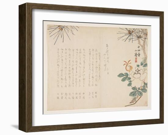 Pine and a Peony Flower, 1860-Tanomura Sh?sai-Framed Giclee Print