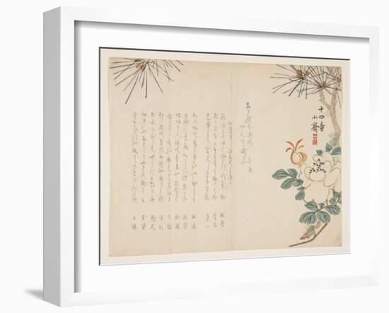 Pine and a Peony Flower, 1860-Tanomura Sh?sai-Framed Giclee Print