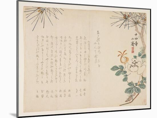 Pine and a Peony Flower, 1860-Tanomura Sh?sai-Mounted Giclee Print