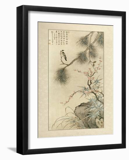 Pine and Bamboo-null-Framed Art Print