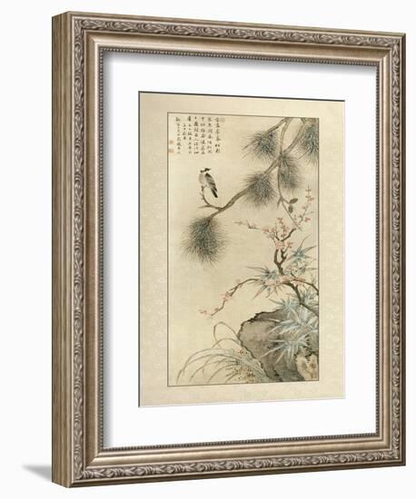 Pine and Bamboo-null-Framed Art Print