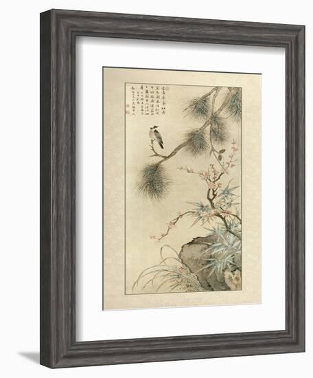 Pine and Bamboo-null-Framed Art Print