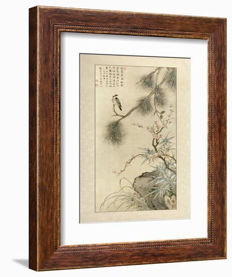 Pine and Bamboo-null-Framed Art Print