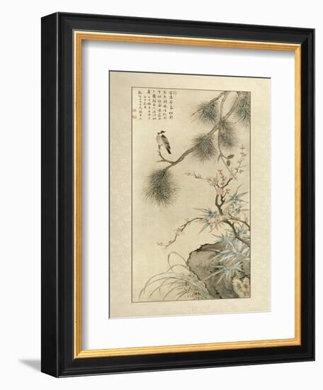 Pine and Bamboo-null-Framed Art Print