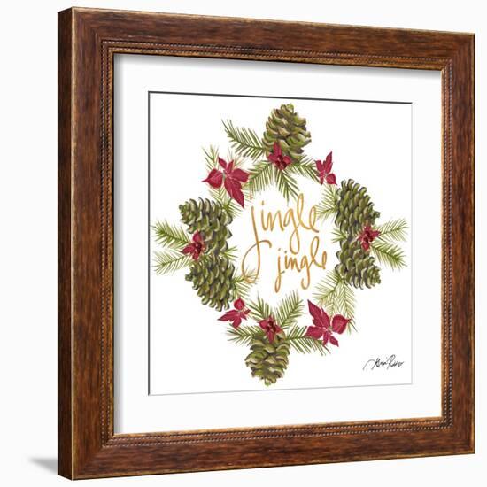 Pine Cone Christmas Wreath III-Gina Ritter-Framed Art Print