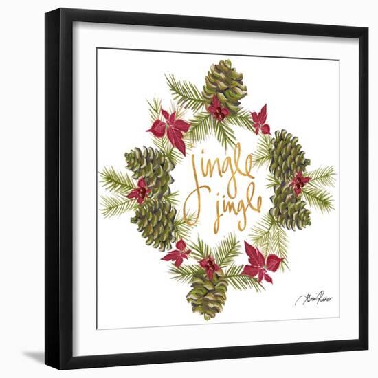 Pine Cone Christmas Wreath III-Gina Ritter-Framed Art Print