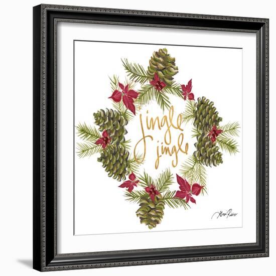 Pine Cone Christmas Wreath III-Gina Ritter-Framed Art Print