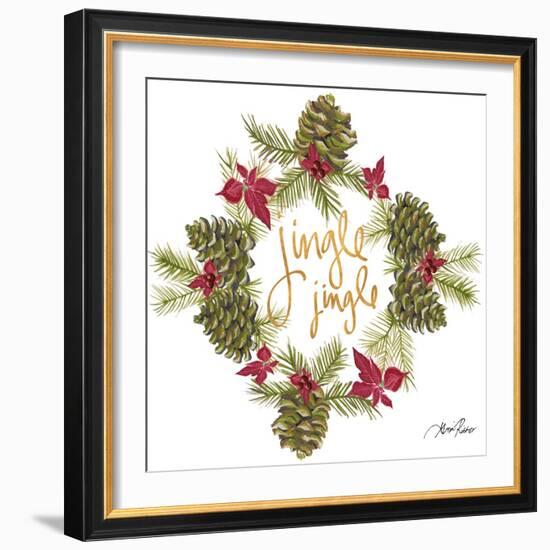 Pine Cone Christmas Wreath III-Gina Ritter-Framed Art Print