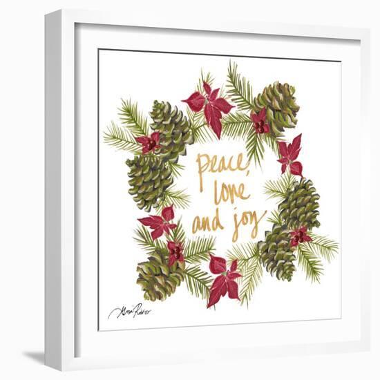 Pine Cone Christmas Wreath IV-Gina Ritter-Framed Art Print