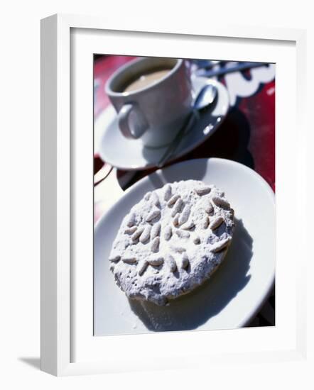 Pine Nut Cakes Dusted with Icing Sugar and Served with Coffee are a Local Speciality-Ian Aitken-Framed Photographic Print