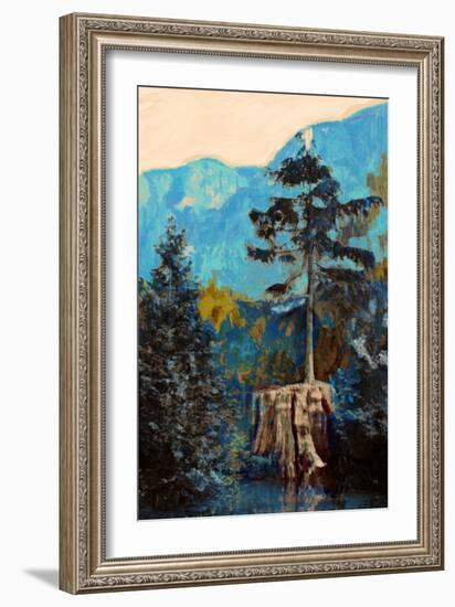 Pine on Blue-Anna Polanski-Framed Art Print