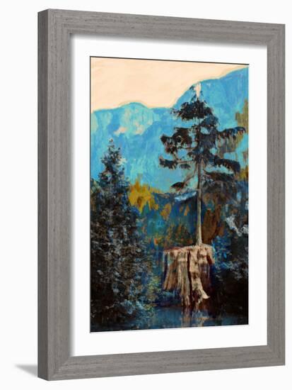 Pine on Blue-Anna Polanski-Framed Art Print