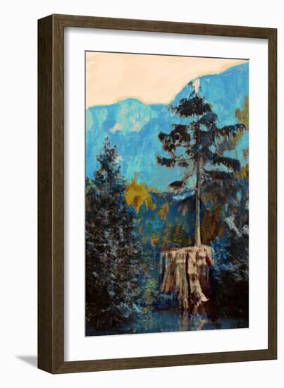 Pine on Blue-Anna Polanski-Framed Art Print