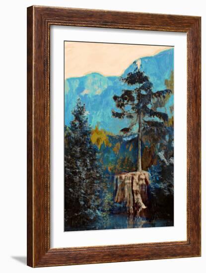 Pine on Blue-Anna Polanski-Framed Art Print