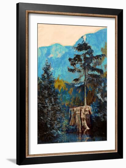 Pine on Blue-Anna Polanski-Framed Art Print