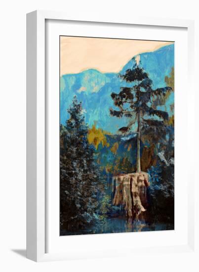 Pine on Blue-Anna Polanski-Framed Art Print