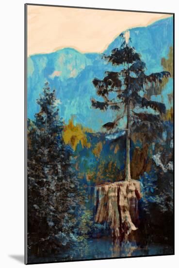 Pine on Blue-Anna Polanski-Mounted Art Print