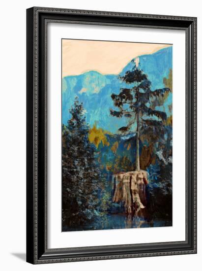 Pine on Blue-Anna Polanski-Framed Art Print