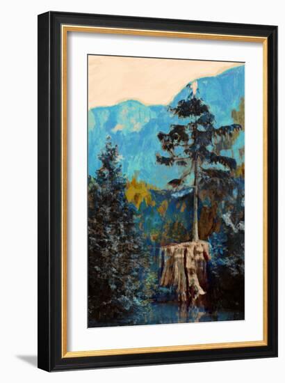 Pine on Blue-Anna Polanski-Framed Art Print